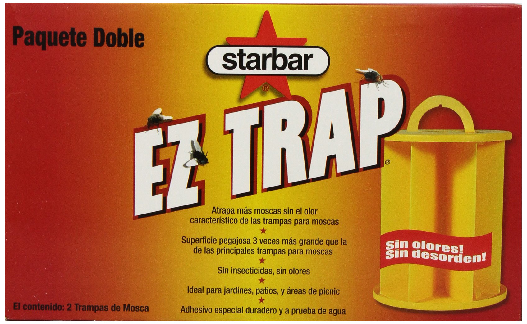 Starbar E-Z Trampa de Farnam con adhesivo resistente a la lluvia