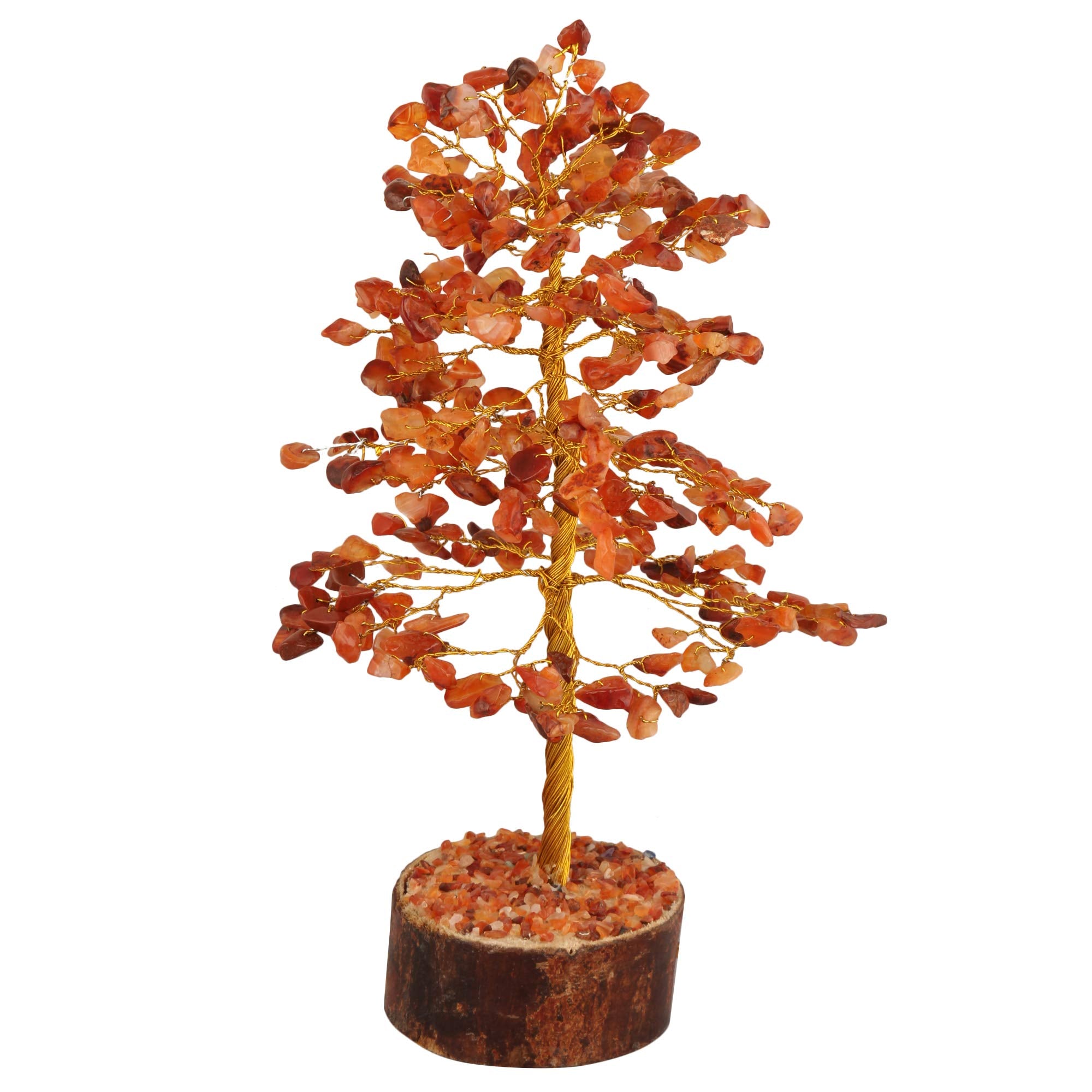 FASHIONZAADI Arbol de cornalina con base de madera para decoración del hogar