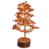 FASHIONZAADI Arbol de cornalina con base de madera para decoración del hogar