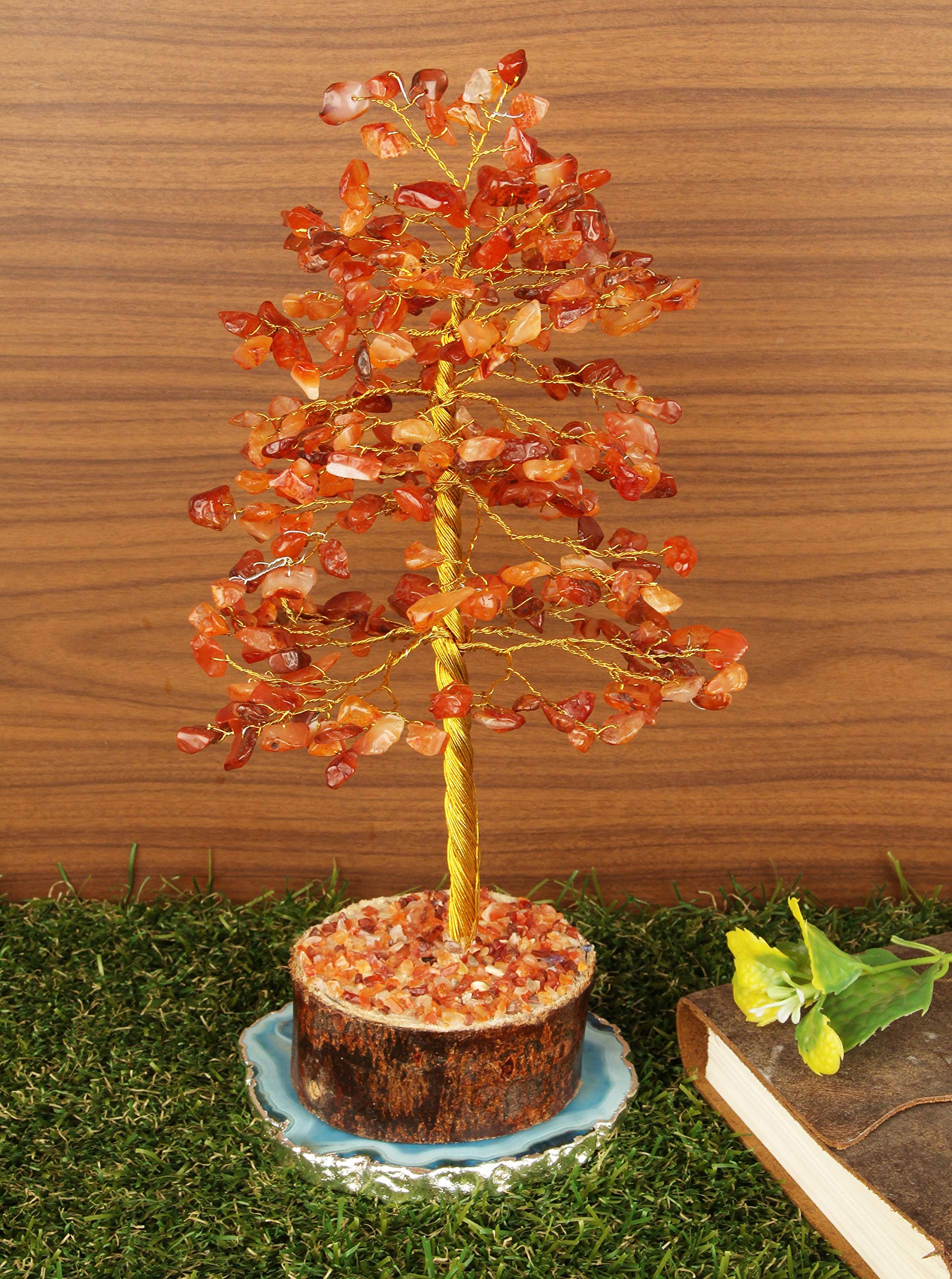 FASHIONZAADI Arbol de cristal cornalina para decoración interior y armonía