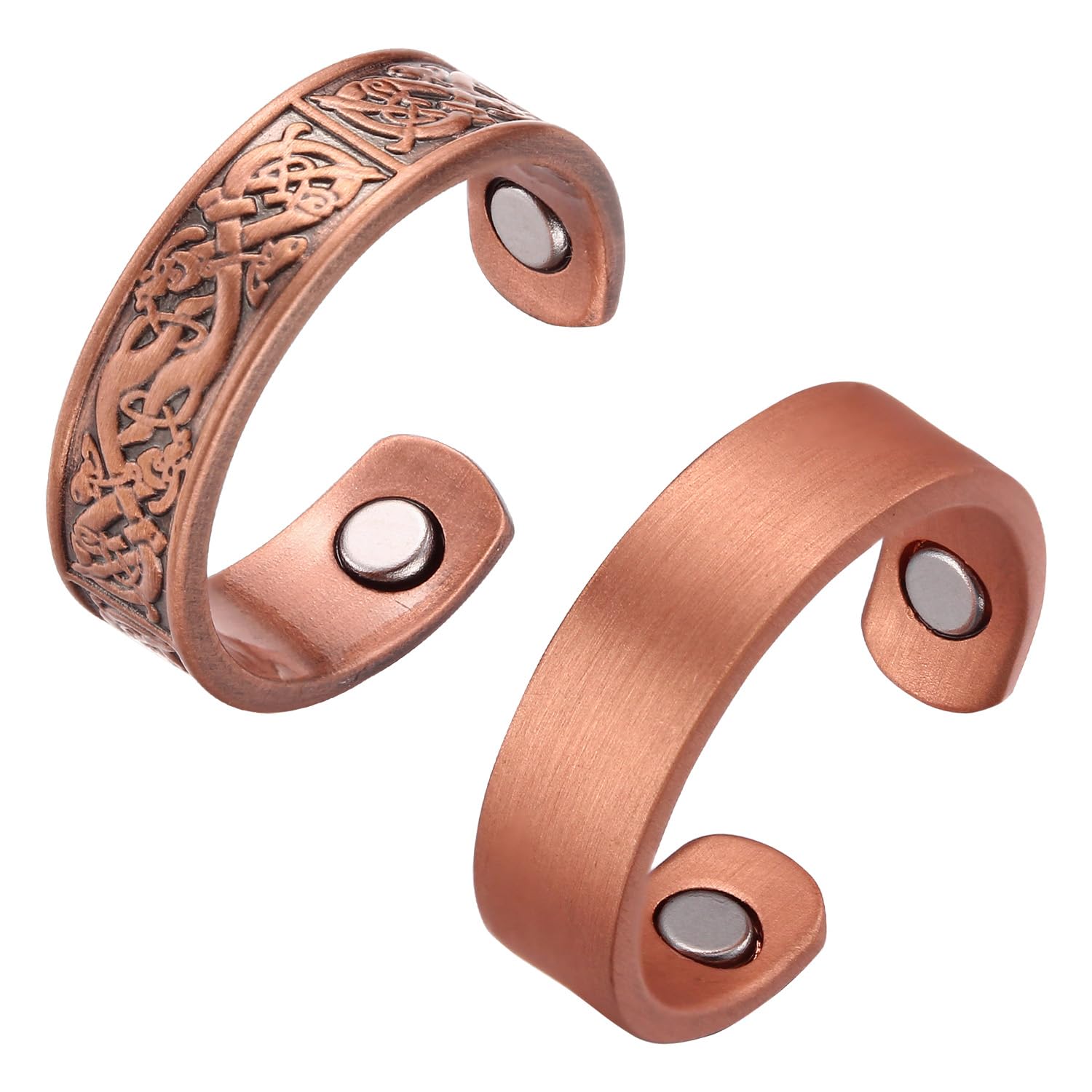 Anillo Fashtour de cobre con imanes 3.500 gauss en primer plano.