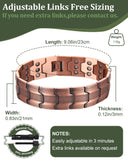 Brazalete de cobre 99,99% puro, duradero y hipoalergénico para uso diario.