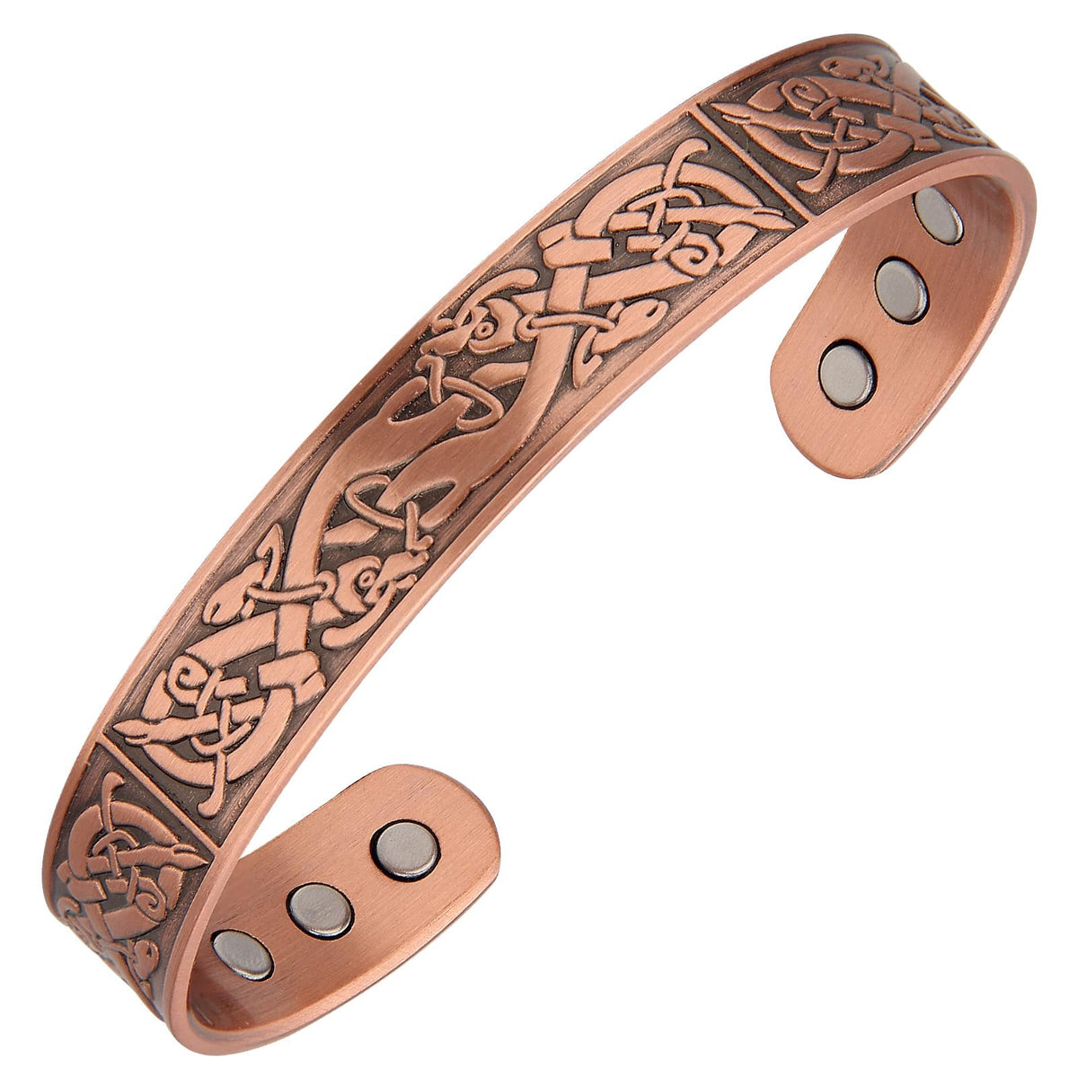 Brazalete Fashtour de cobre magnético con ajuste cómodo para la muñeca