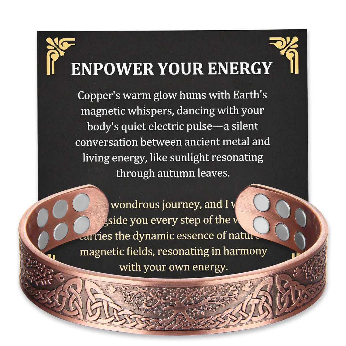Pulsera Fashtour de cobre con Árbol de la Vida, estilo diario