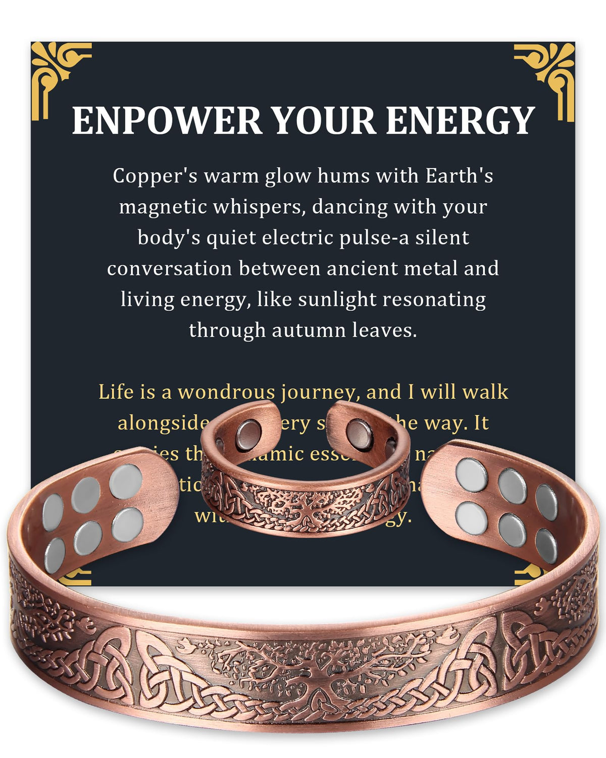Pulsera Fashtour de cobre con árbol de la vida, detalle elegante para estilos