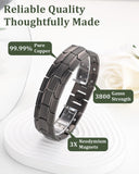 Fashtour pulsera cobre diseño masculino inspirado en armadura para resistencia.