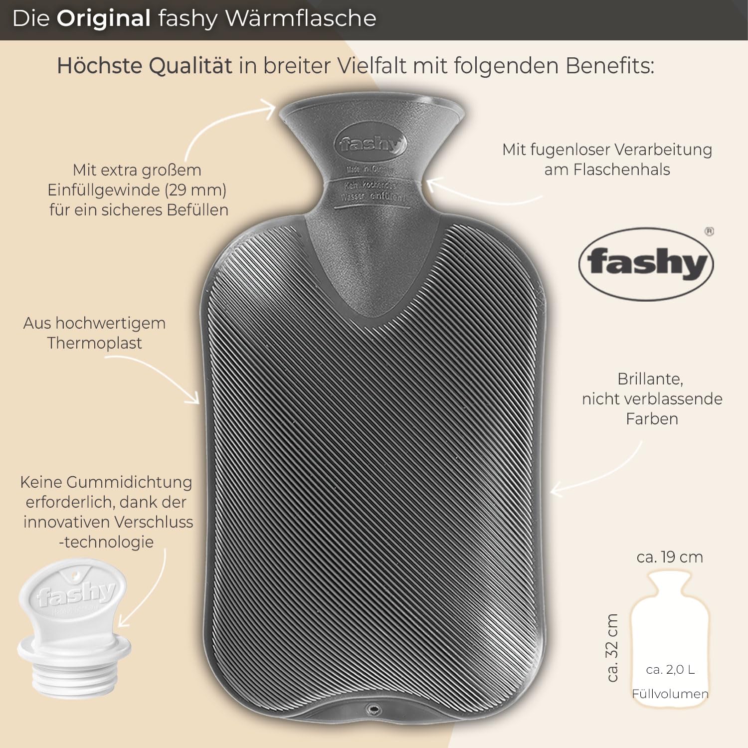 Material sin olor y reciclable de la botella Fashy granate.