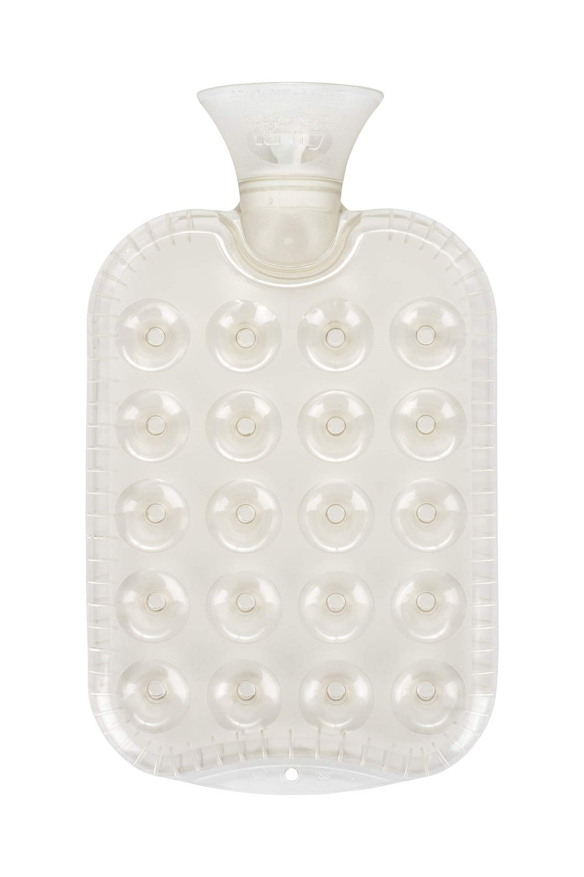 Botella de agua caliente Fashy transparente de 1,2 L para calor duradero.