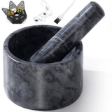 Mortero Fasolahome de piedra mármol para triturar píldoras y obtener polvo fino.