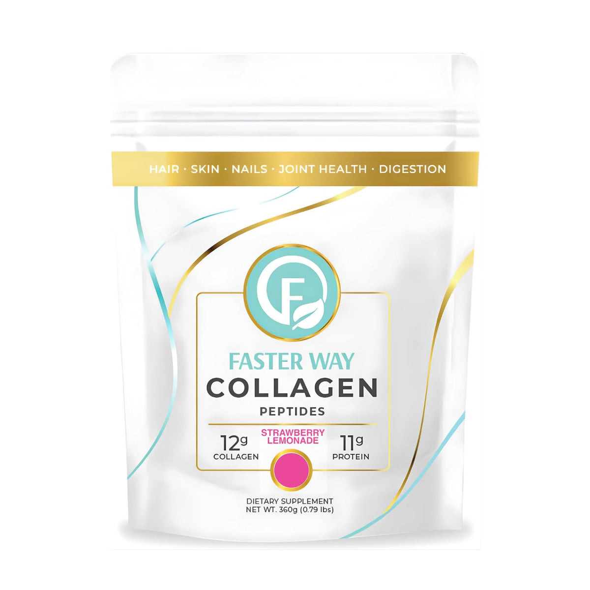 FASTer Way Colágeno Hidrolizado en cucharada, mezcla rápida para bebidas