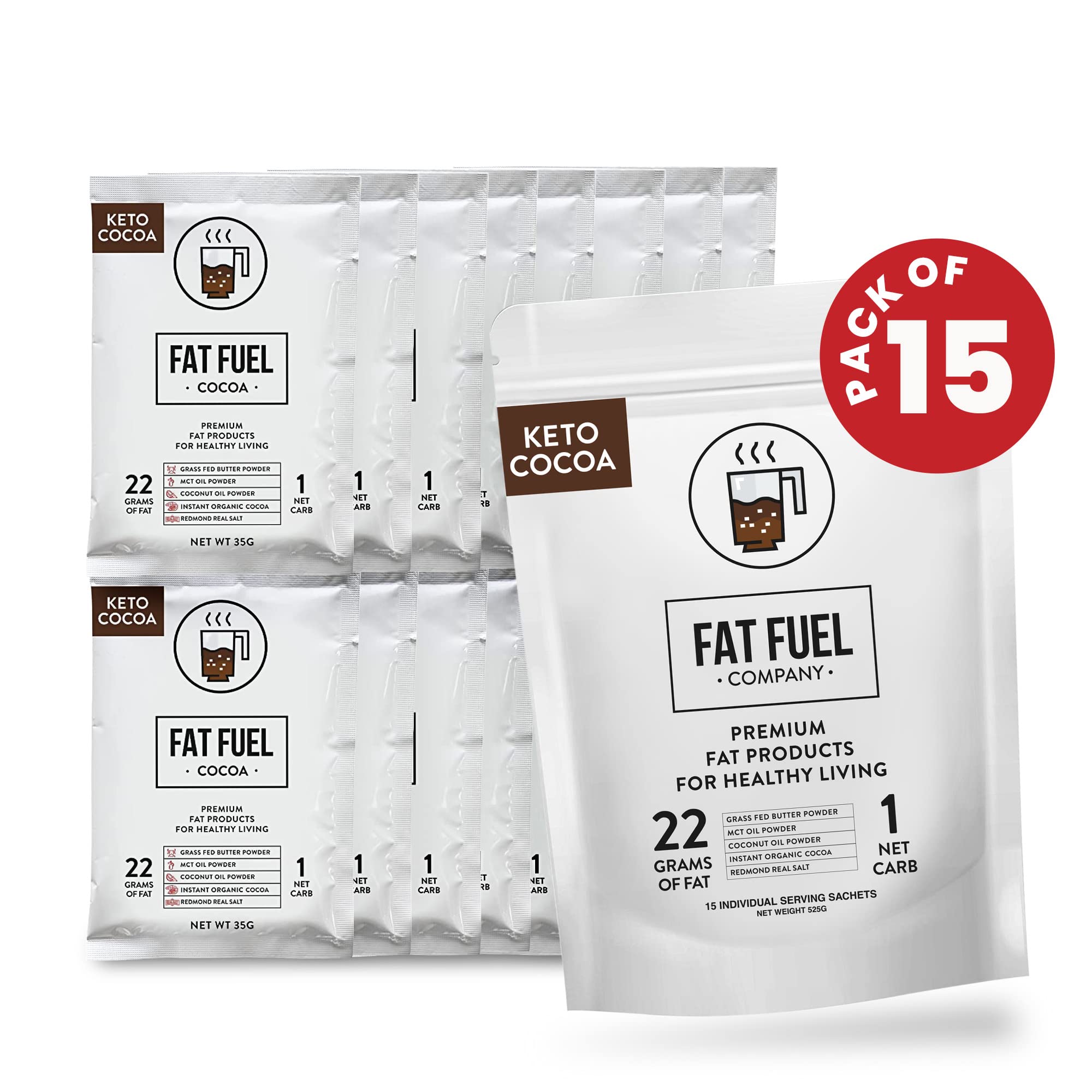 Fat Fuel Keto Cocoa se mezcla rápido en vaso.