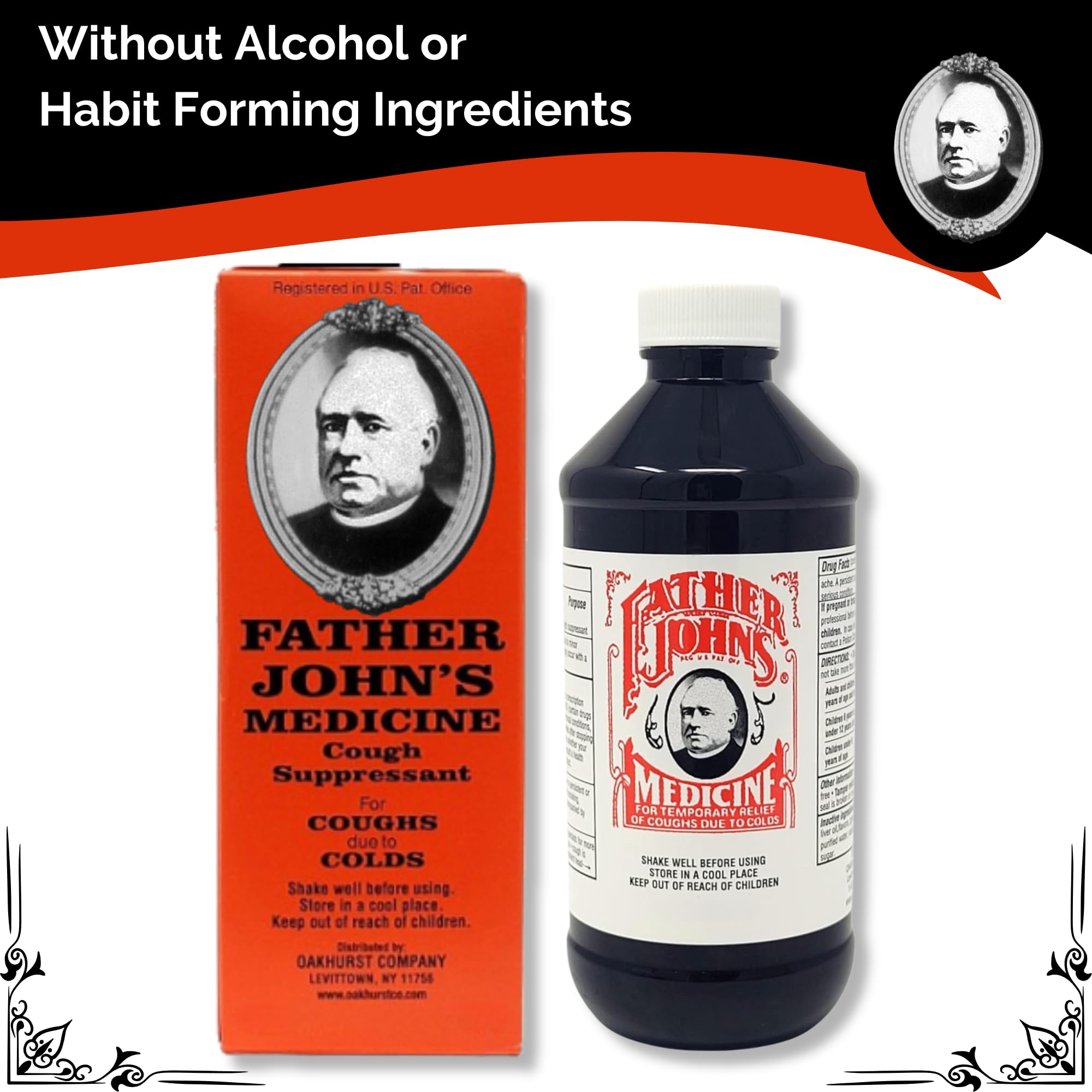 la marca Father John's aceite-higado-bacalao ofrece base suave para la tos.
