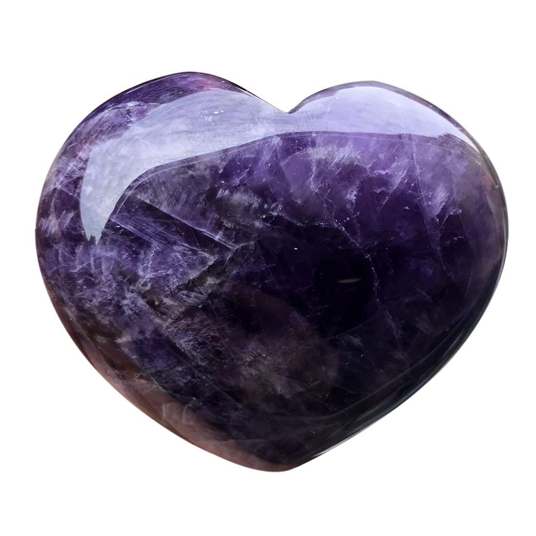 Favoramulet amatista-corazón pulido hecho a mano, ideal para relajación y meditación