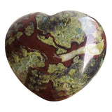 Favoramulet Corazón Dragón Sangre pulido frente, ideal para llevar y calmar.