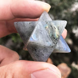 Favoramulet Merkaba de piedra luna, pieza única, empaquetada en caja segura para regalo.