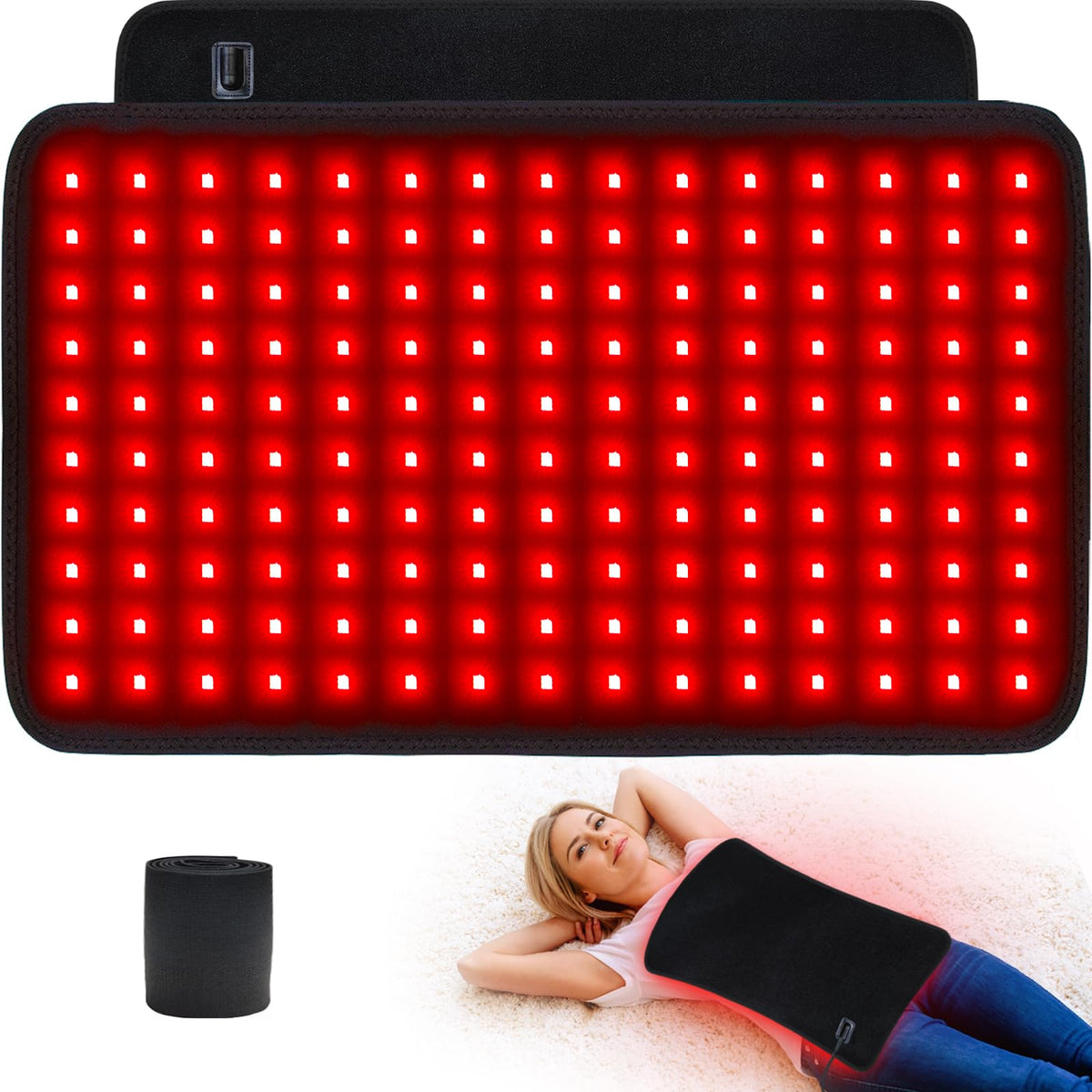 Feangli terapia de luz roja para el cuerpo, cobertura amplia 19.8 x 12 pulgadas.