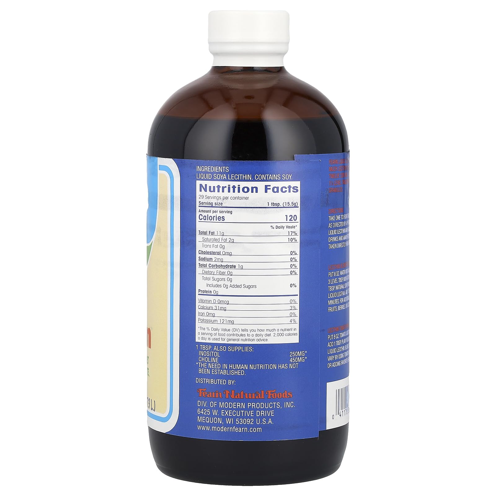 Lecitina líquida Fearn, textura cremosa, ideal para mantequilla o crema de cacahuete