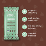Feel Vegan Bar mentas con chispas de chocolate, snack para viajar.