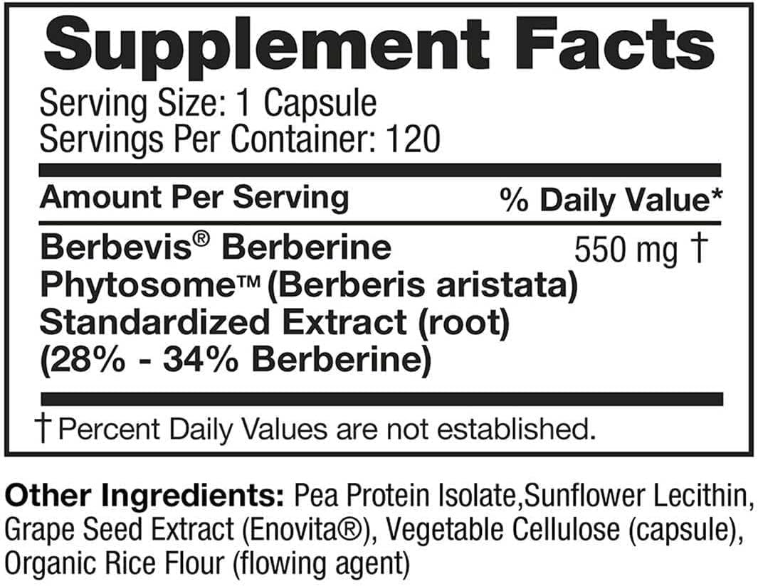 Etiqueta de Feel Good Superfoods Berberina Phytosome, información clara para compra consciente