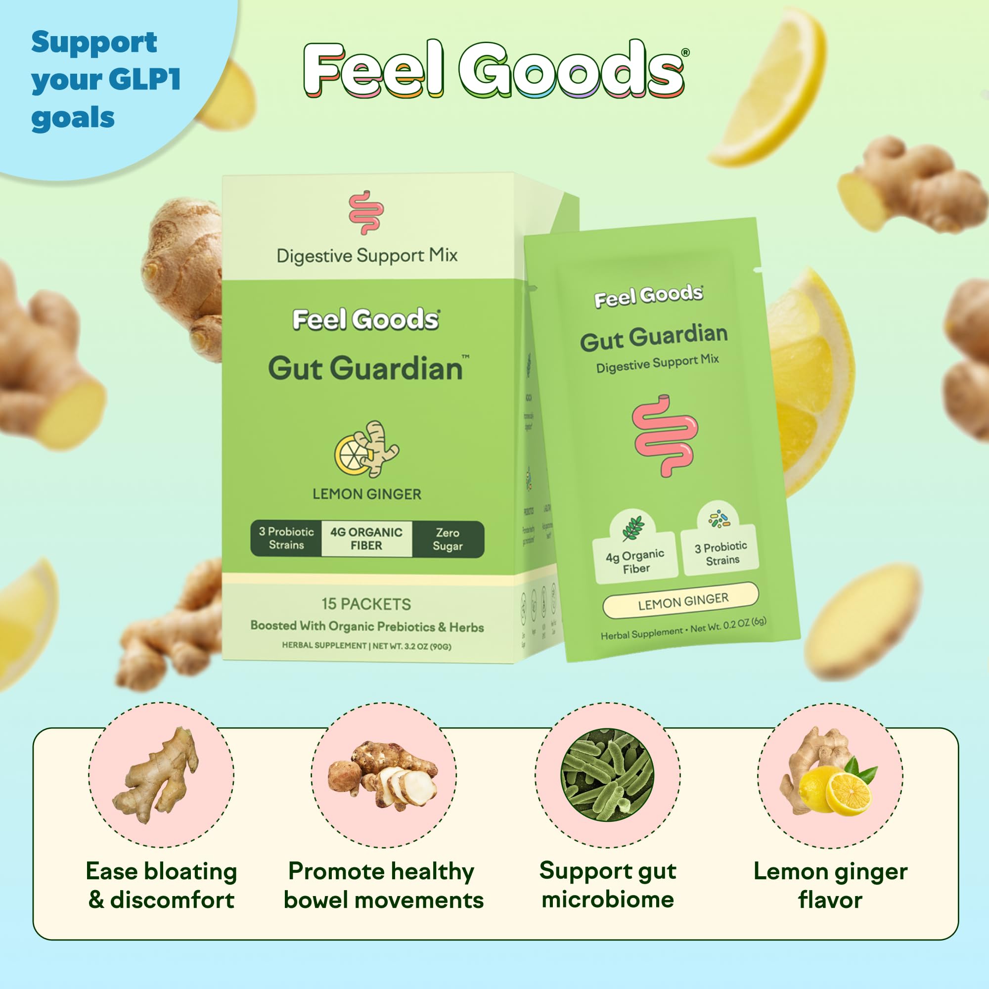 Feel Goods Gut Guardian: fibra soluble organica para regularidad suave.