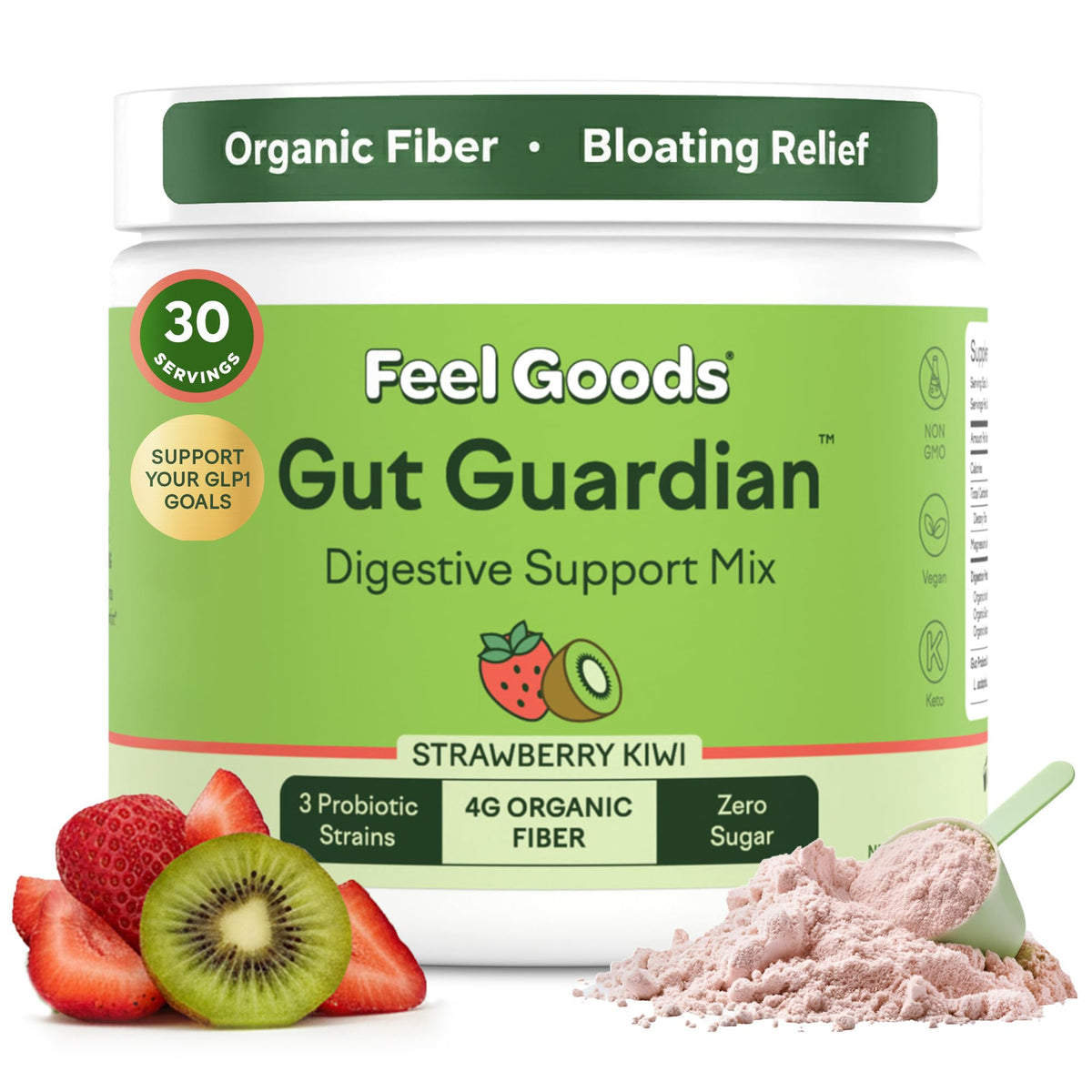 Feel Goods Gut Guardian polvo digestivo para apoyo diario de la digestión.