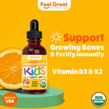 Feel Great Vitamina D3 K2: etiqueta orgánica USDA para seguridad de los ingredientes.