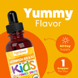 Feel Great Vitamina D3 K2: gotero para dosis infantiles fácil de usar.