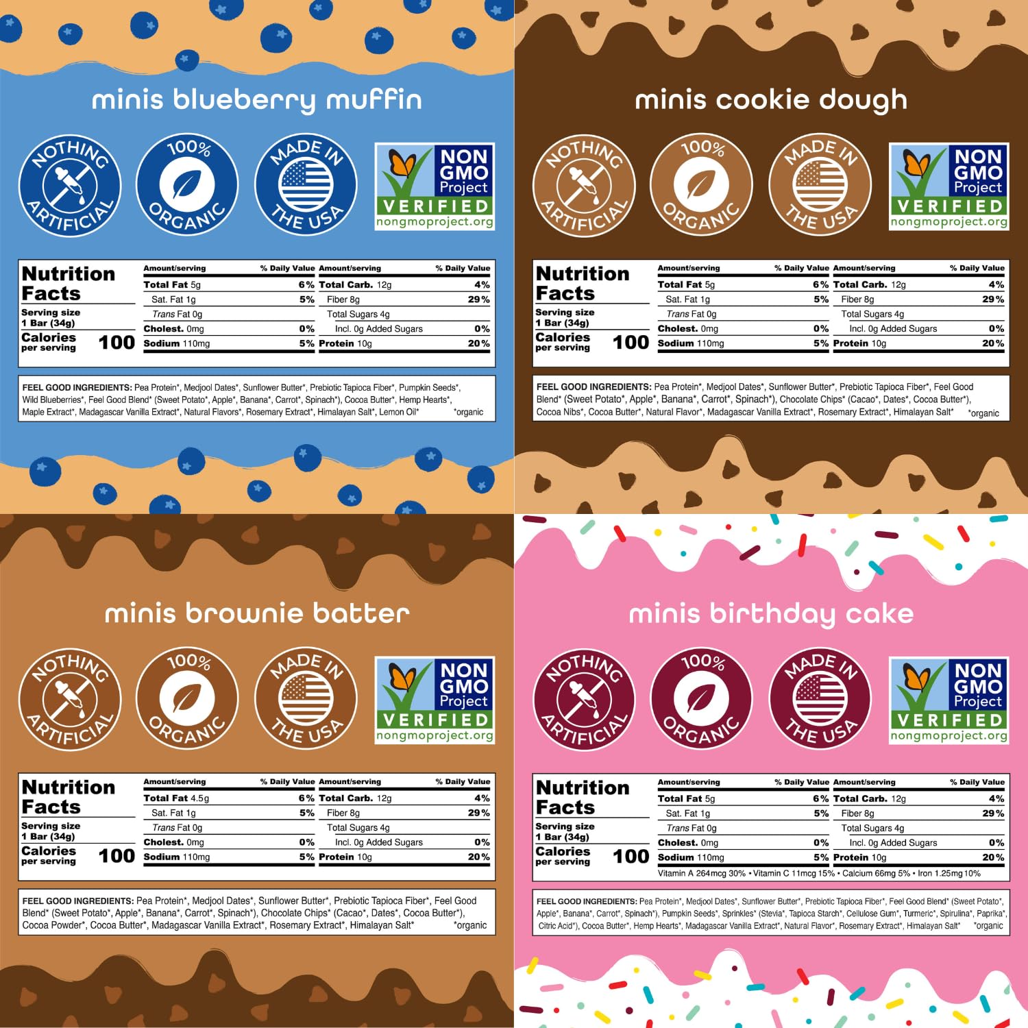 FEEL ninos barras proteina minis sin azucar añadida para energia estable.