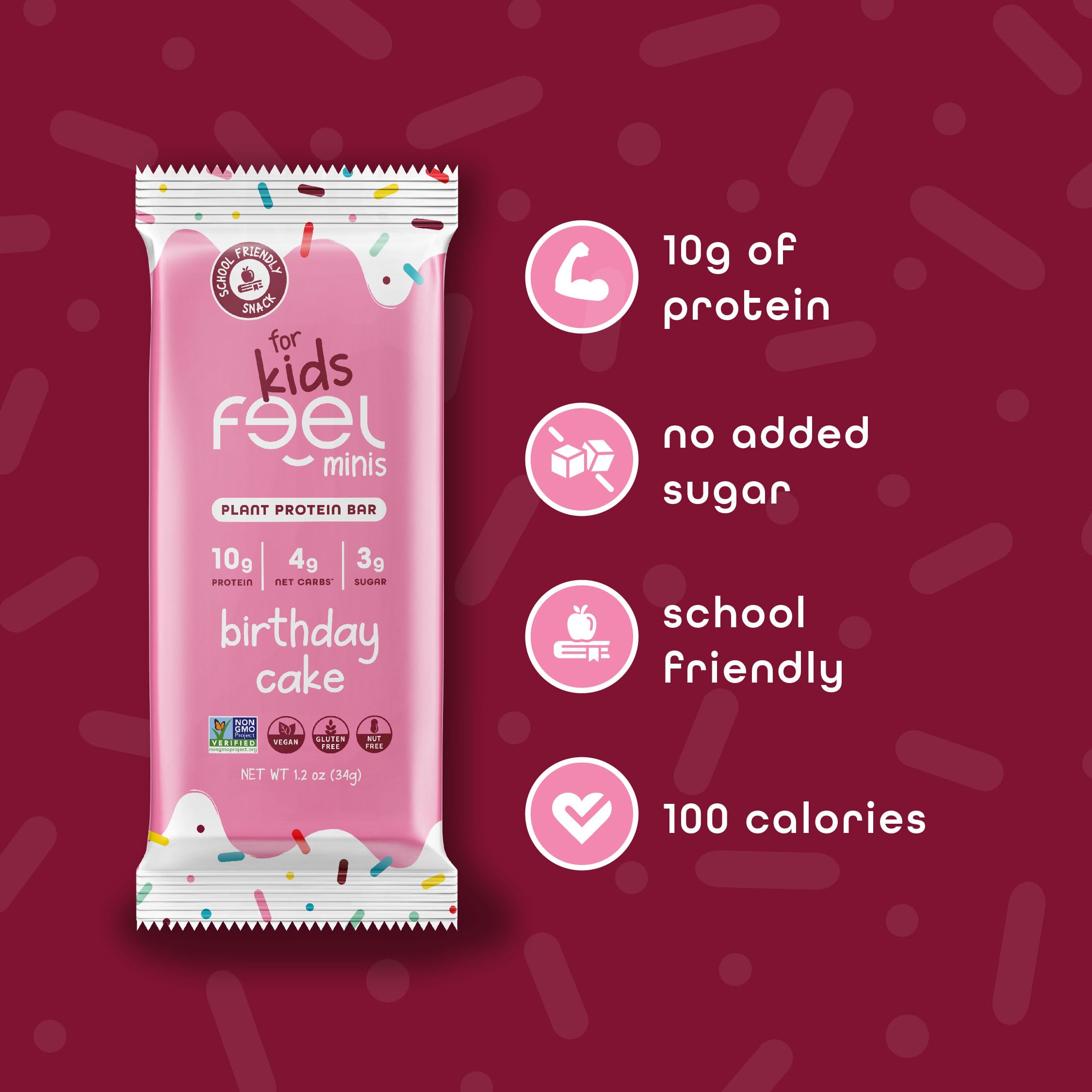 FEEL ninos barras proteina minis sin soja, snack limpio para niños.