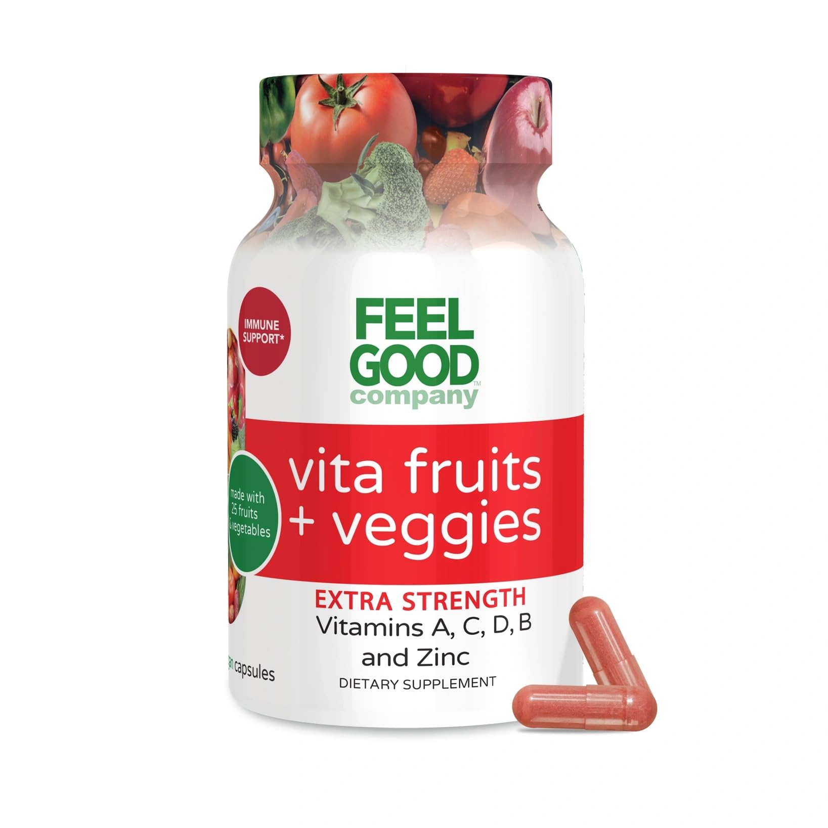 Cápsulas FeelGood para inmunidad, con vitaminas y minerales clave.