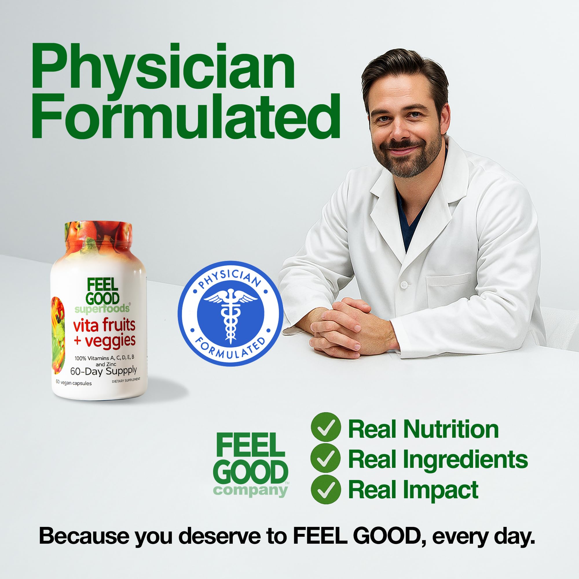 Dosis de dos cápsulas fáciles de tragar FeelGood.