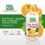 FeelGood Superfoods Shot Naranja contenido listo para consumir.