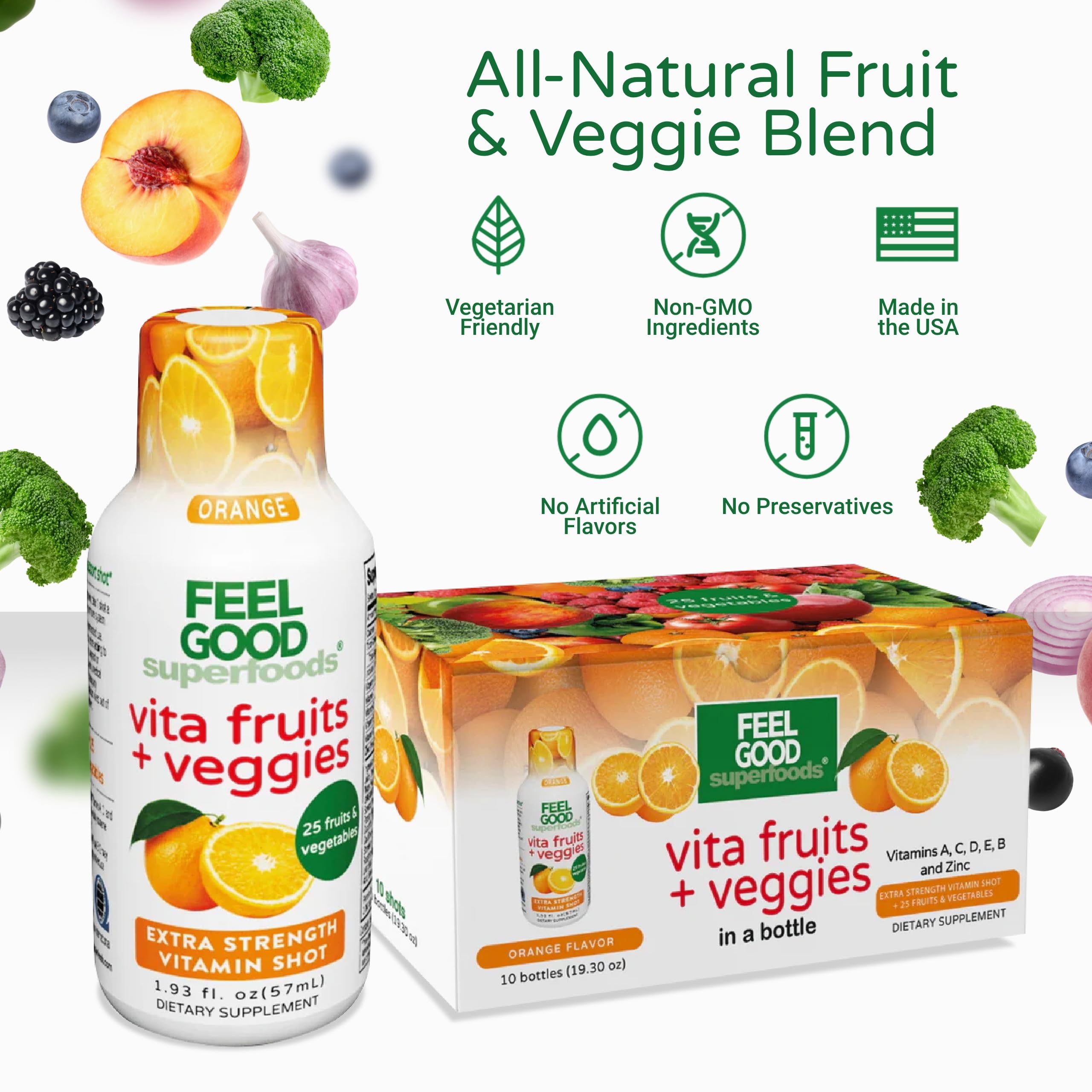 FeelGood Superfoods Shot Naranja uso diario recomendado.