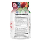 Etiqueta clara de FeelGood Vita Fruits y Veggies con información de 25 superalimentos