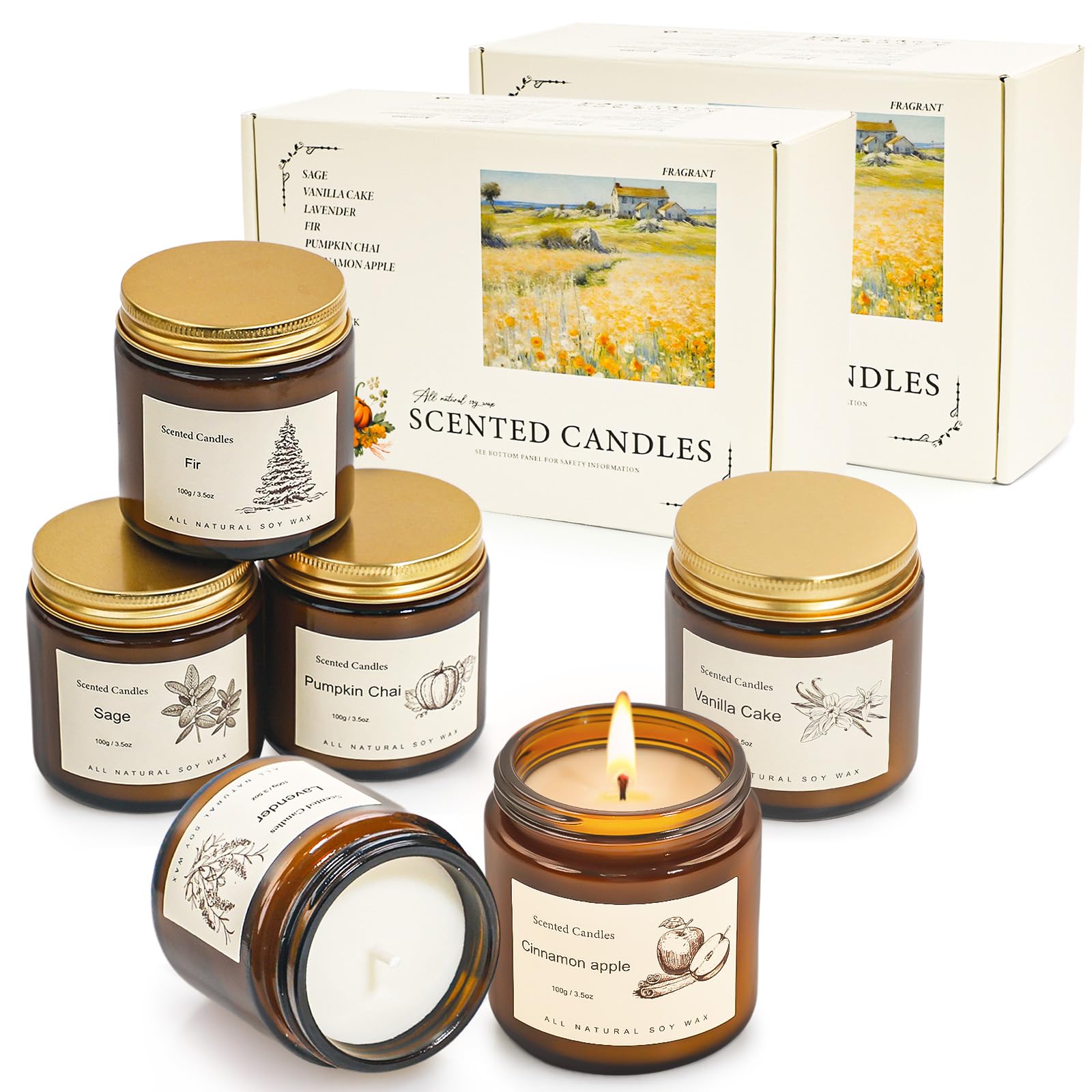 Velas aromáticas Feibao: doce velas en cajas, perfecto para ambientar y presentar como regalo.