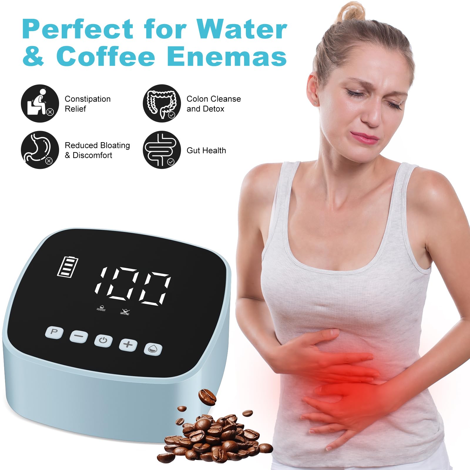 Feiorn enema kit tubos alargados para posicionamiento cómodo