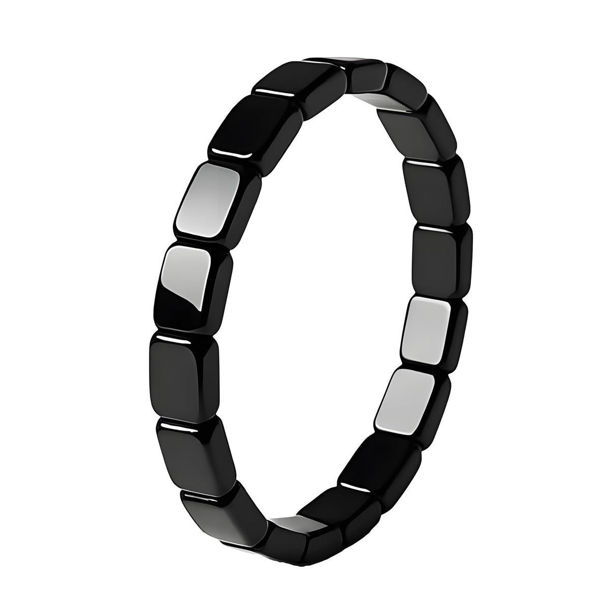 Pulsera Feisuo hematita cuadrados cuentas: aporta confianza diaria.