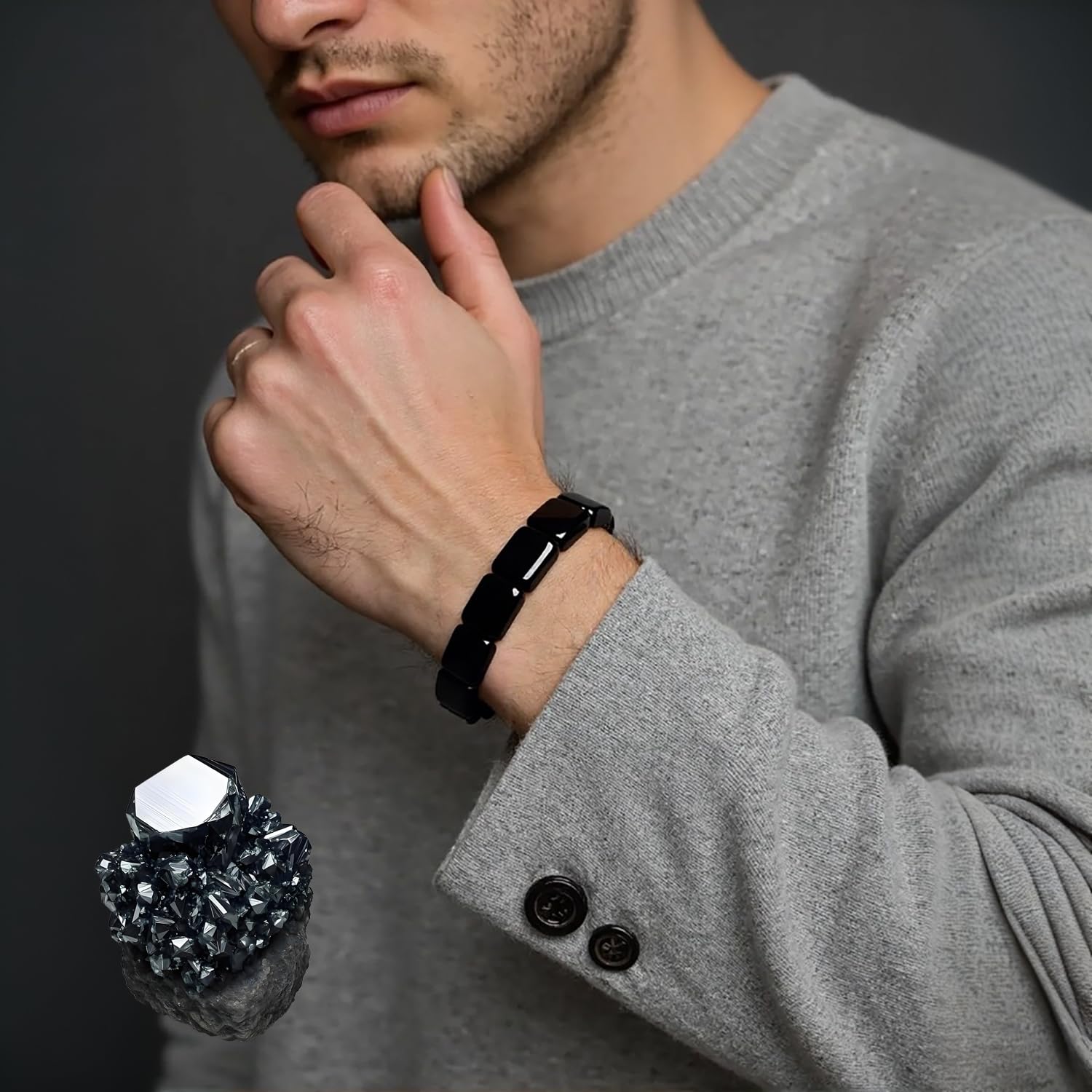 Regalo Feisuo hematita pulsera: opción ideal para Navidad o cumpleaños.