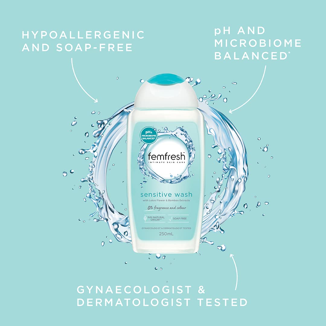 Femfresh envase suave y práctico para uso diario.