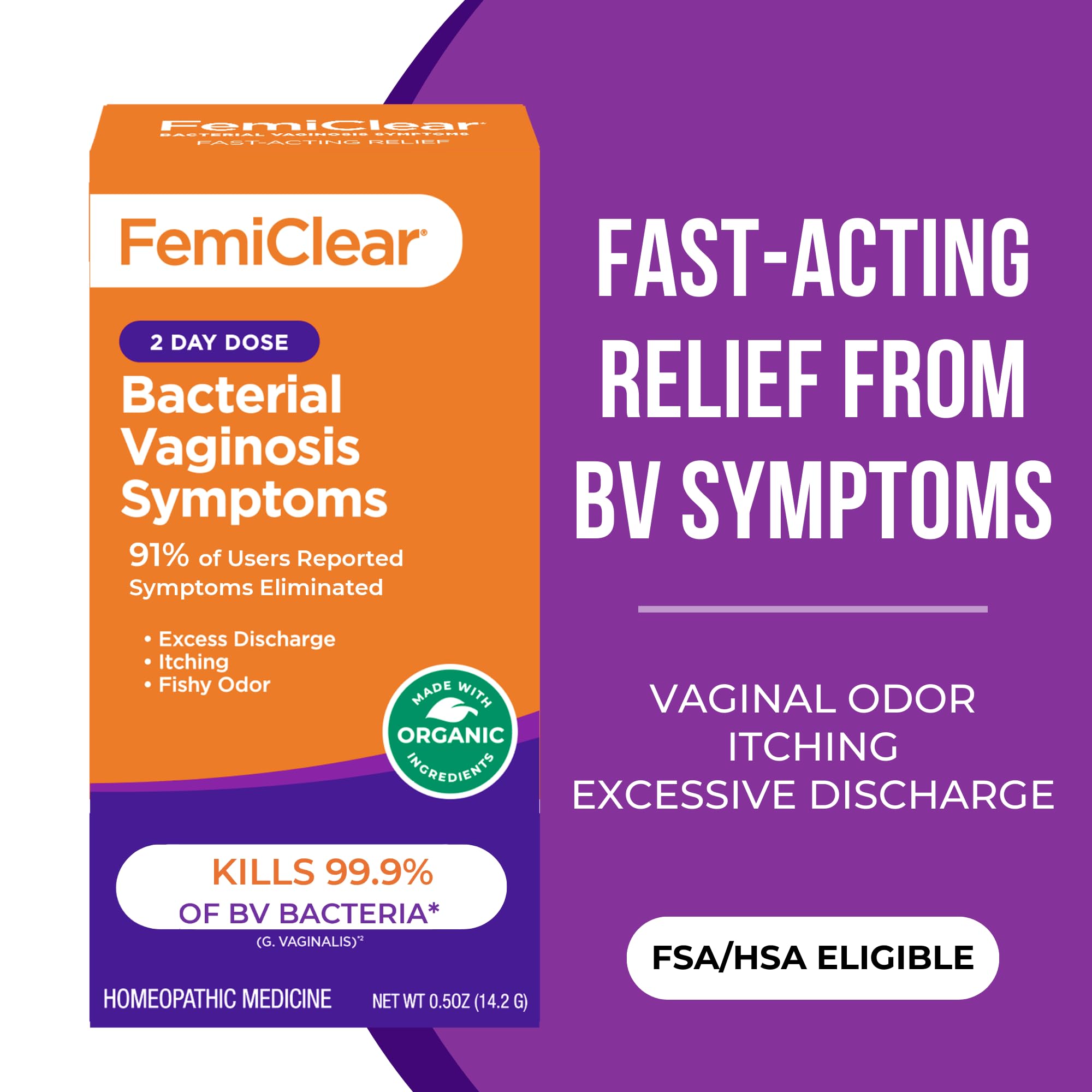 FemiClear: dos aplicadores para dos días de uso cómodo.