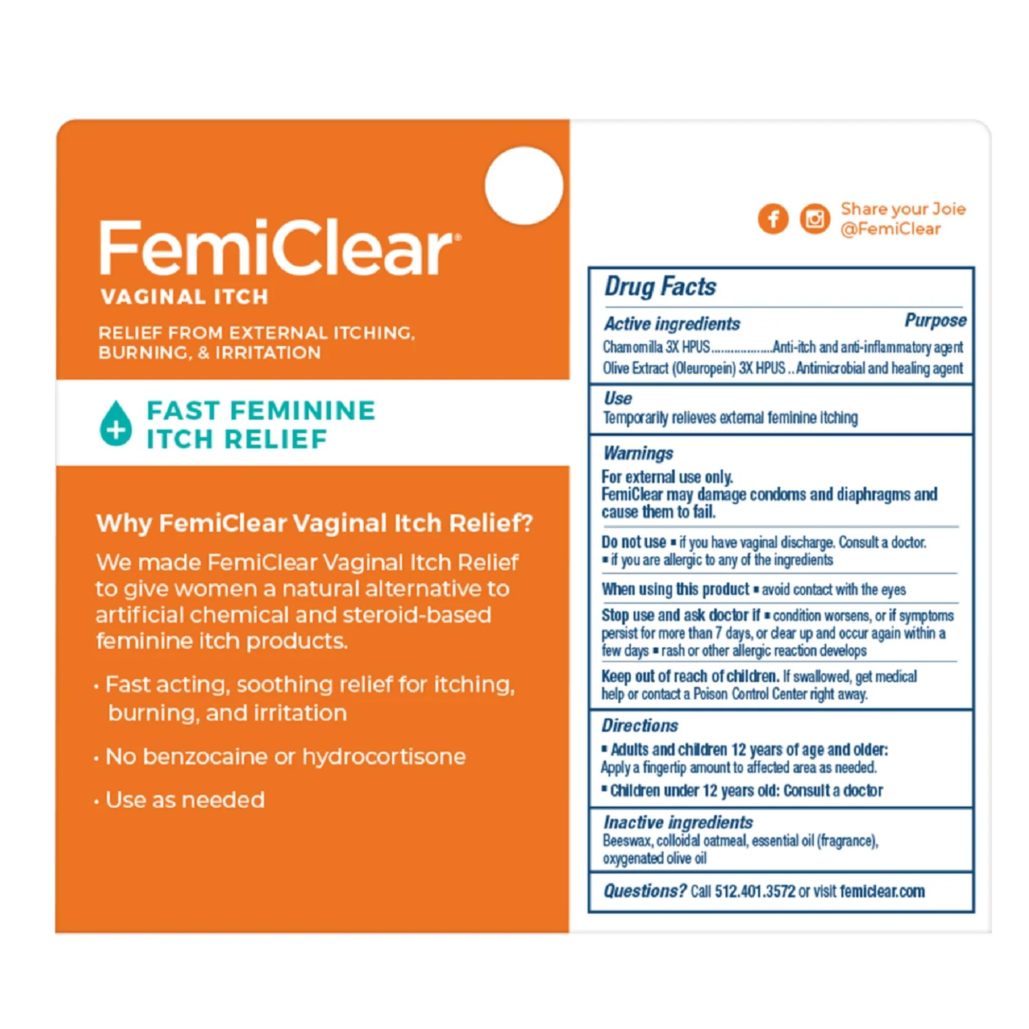 FemiClear envase tubo facilita la aplicación diaria y conveniente.