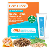 FemiClear Genital Herpes Relief, pomada 0,5 oz para alivio rápido de brotes.