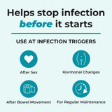 FemiClear Infection Protection uso preventivo antes de infecciones para equilibrio vaginal.