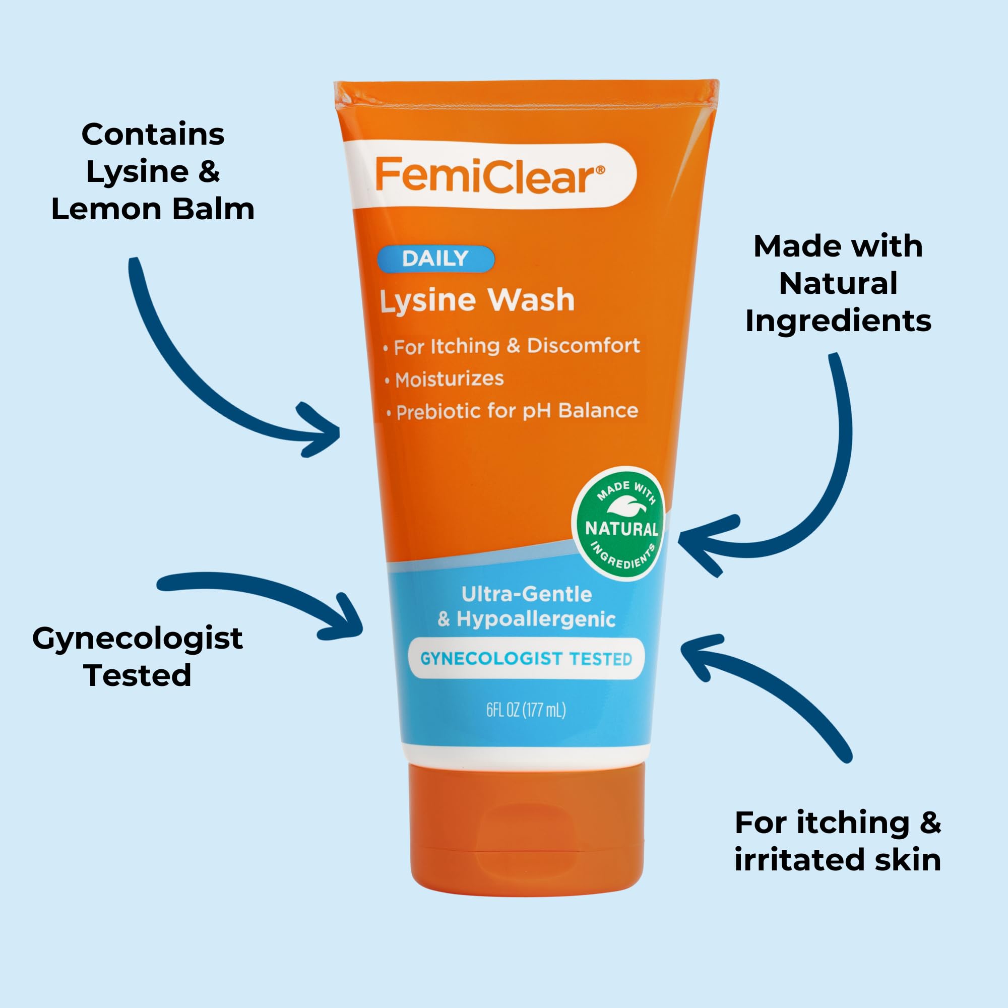 FemiClear lisina y melisa, ingredientes naturales para higiene delicada