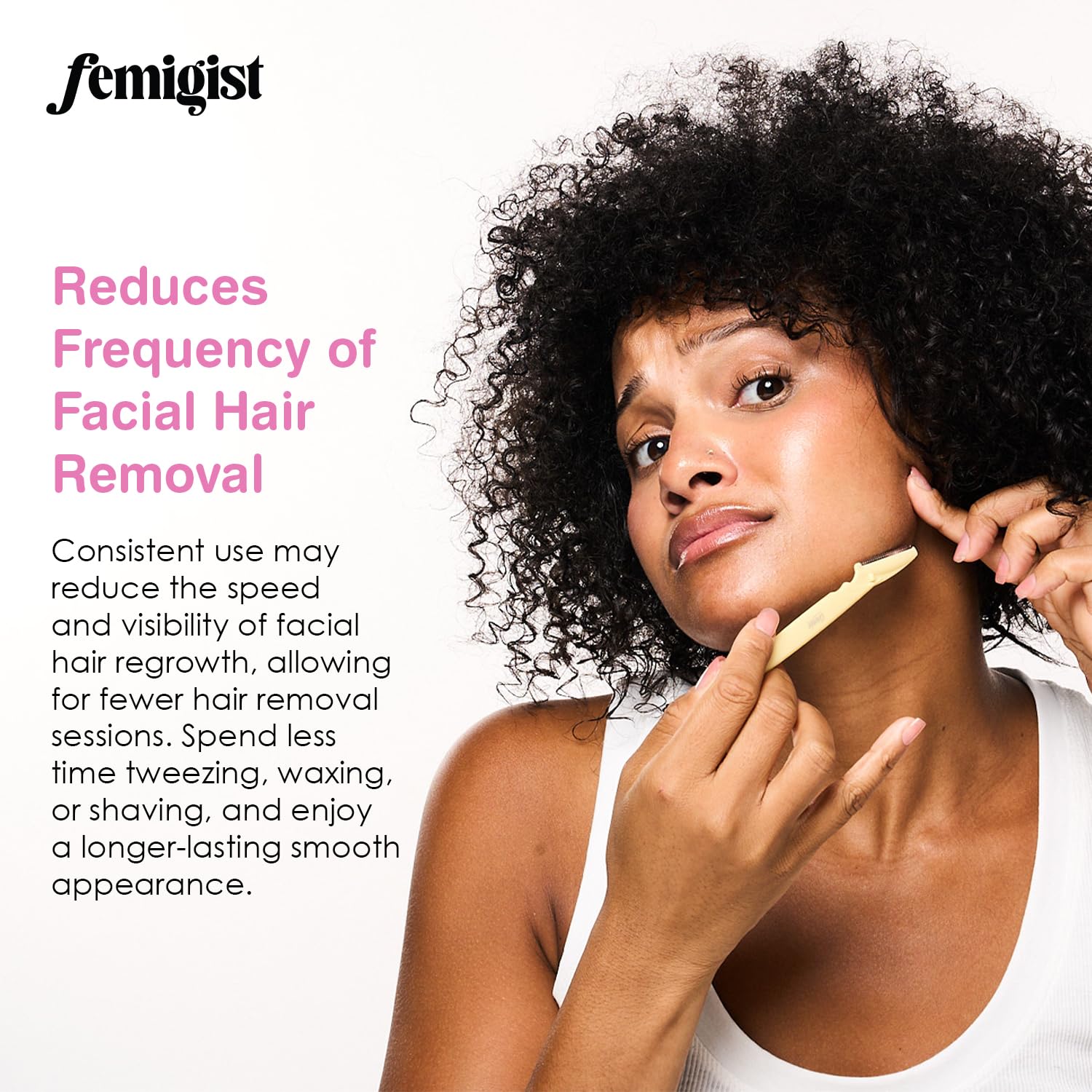 Femigist Hersutism: etiqueta del producto, informa ingredientes clave y uso.