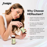 Femigist Hersutism: uso diario para apoyo hormonal en piel y cabello.
