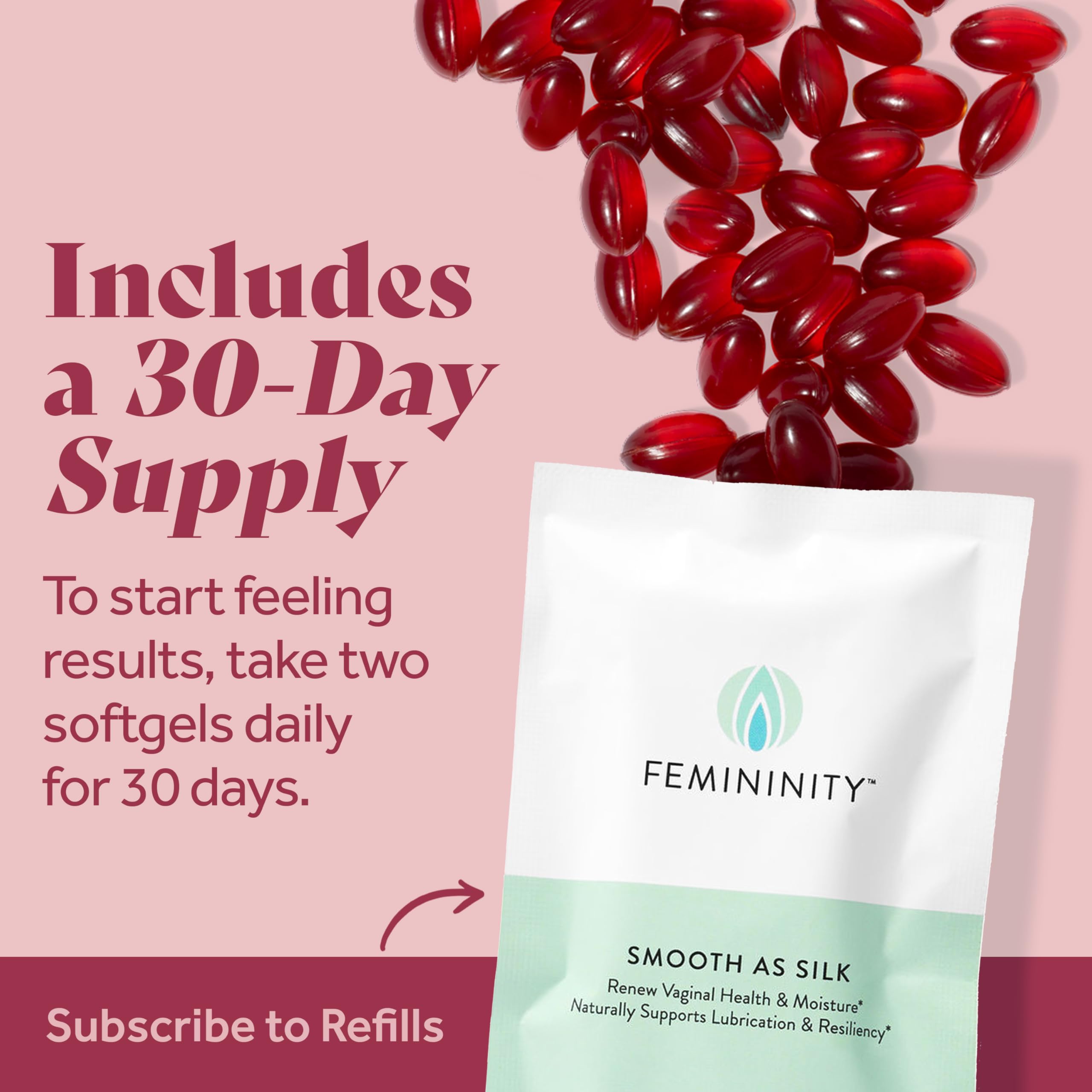 Empaque sostenible de Femininity con cosecha responsable.