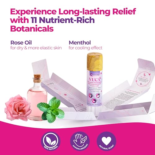Femissy bálsamo vulva rosa-mentol, textura no grasa que se absorbe rápido.