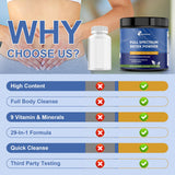 Femmetra Detox 29 en 1, zeolita y carbón activado para limpieza suave.