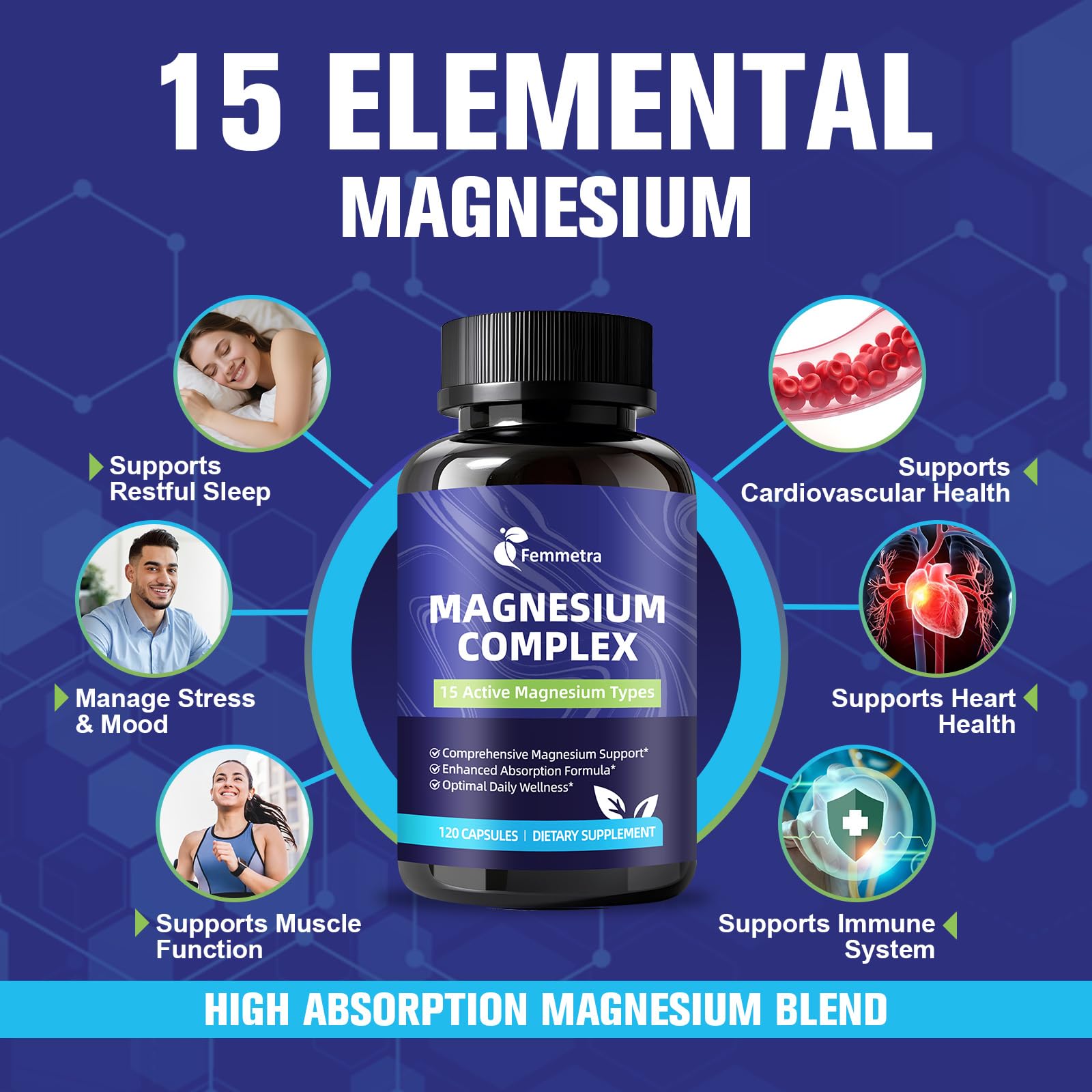 Energía y tono muscular con Femmetra Magnesio Complejo para la jornada